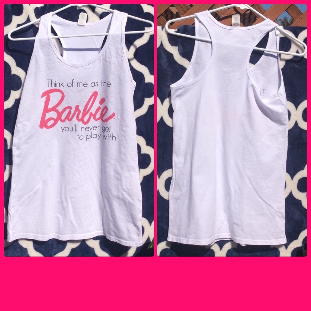 White Cotton Racerback - Can’t Play W/This Doll
